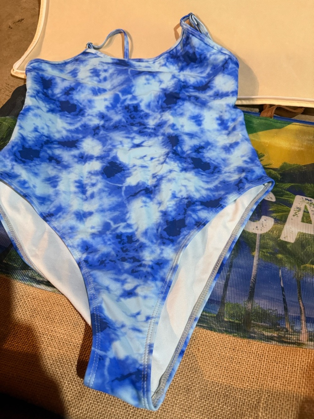 Blue Tie-Dye One-Piece Swimsuit - Classic Scoop